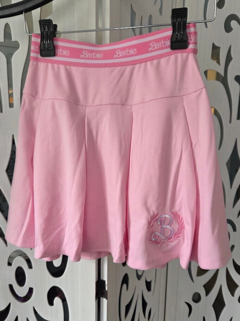 NWT Barbie Pleated Skort Pink Athletic Tennis Skirt Shorts Extra Small XS Y2K